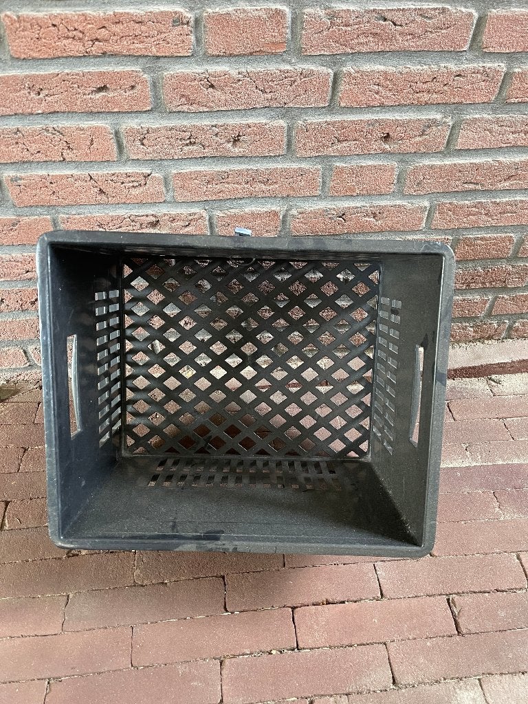 Zwarte kunststof fietskrat (35x43x26 cm), Fietsen en Brommers, Ophalen, Gebruikt
