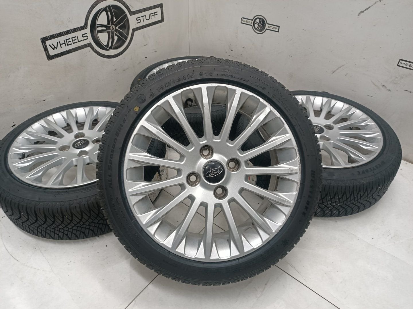 Ford Fiesta lichtmetaal velgen 16"inch all season 4x108, Gebruikt, -, -, Banden en Velgen