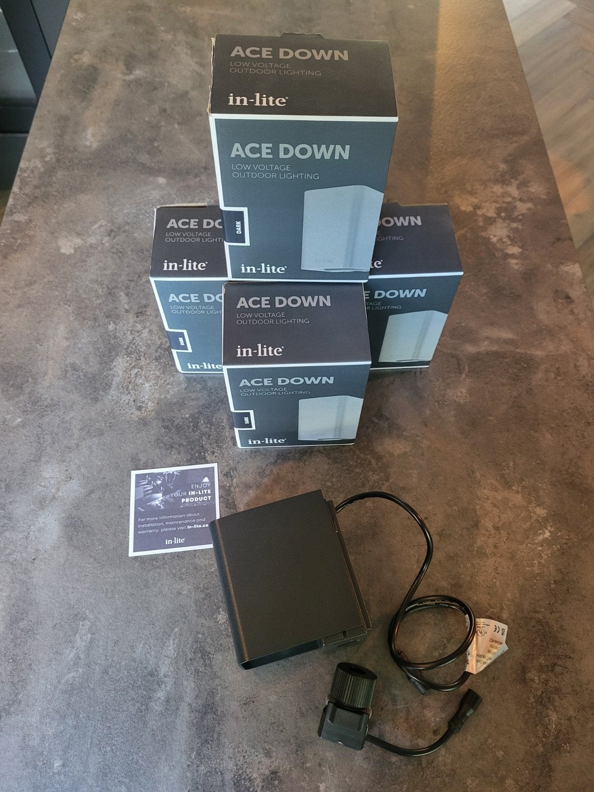 Inlite Ace Down Dark, Minder dan 50 watt, Wandlamp, Ophalen of Verzenden, Netvoeding