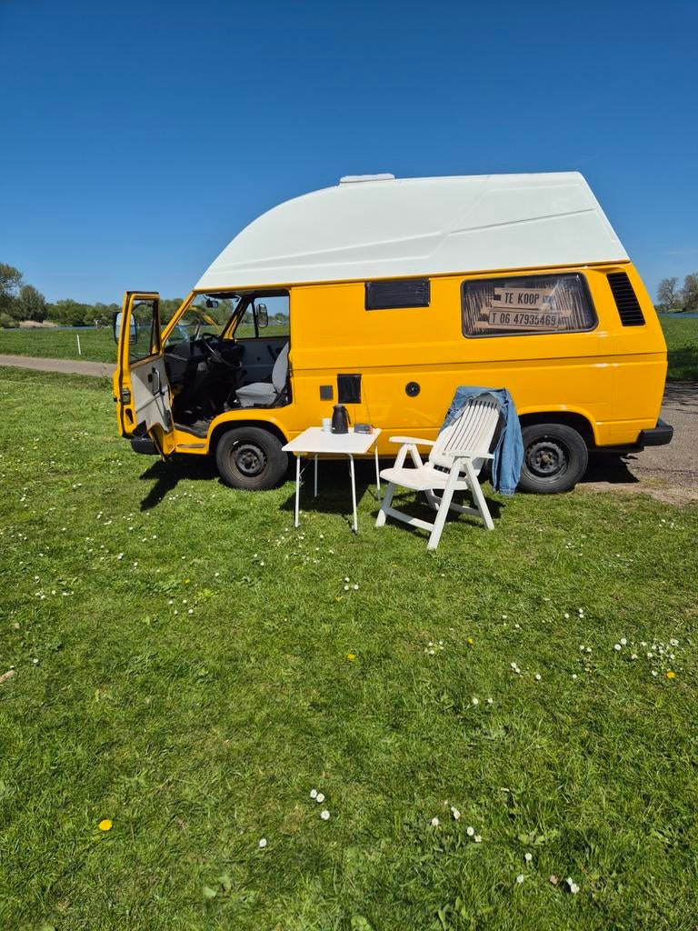 Volkswagen 1982 Geel camper 1600 diesel  belastingvrij, Auto's, 1700 kg, Geel, 1200 kg, Diesel