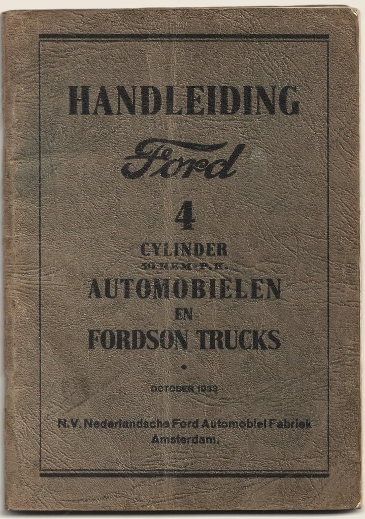 Ford 4 cylinder 50 REM PK handboek handleiding 1933 (F50rem), Ophalen of Verzenden