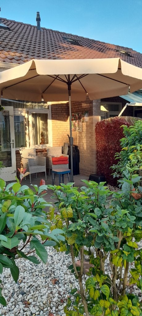 parasol beige, Ophalen, Kantelbaar, 2 tot 3 meter, Zweefparasol