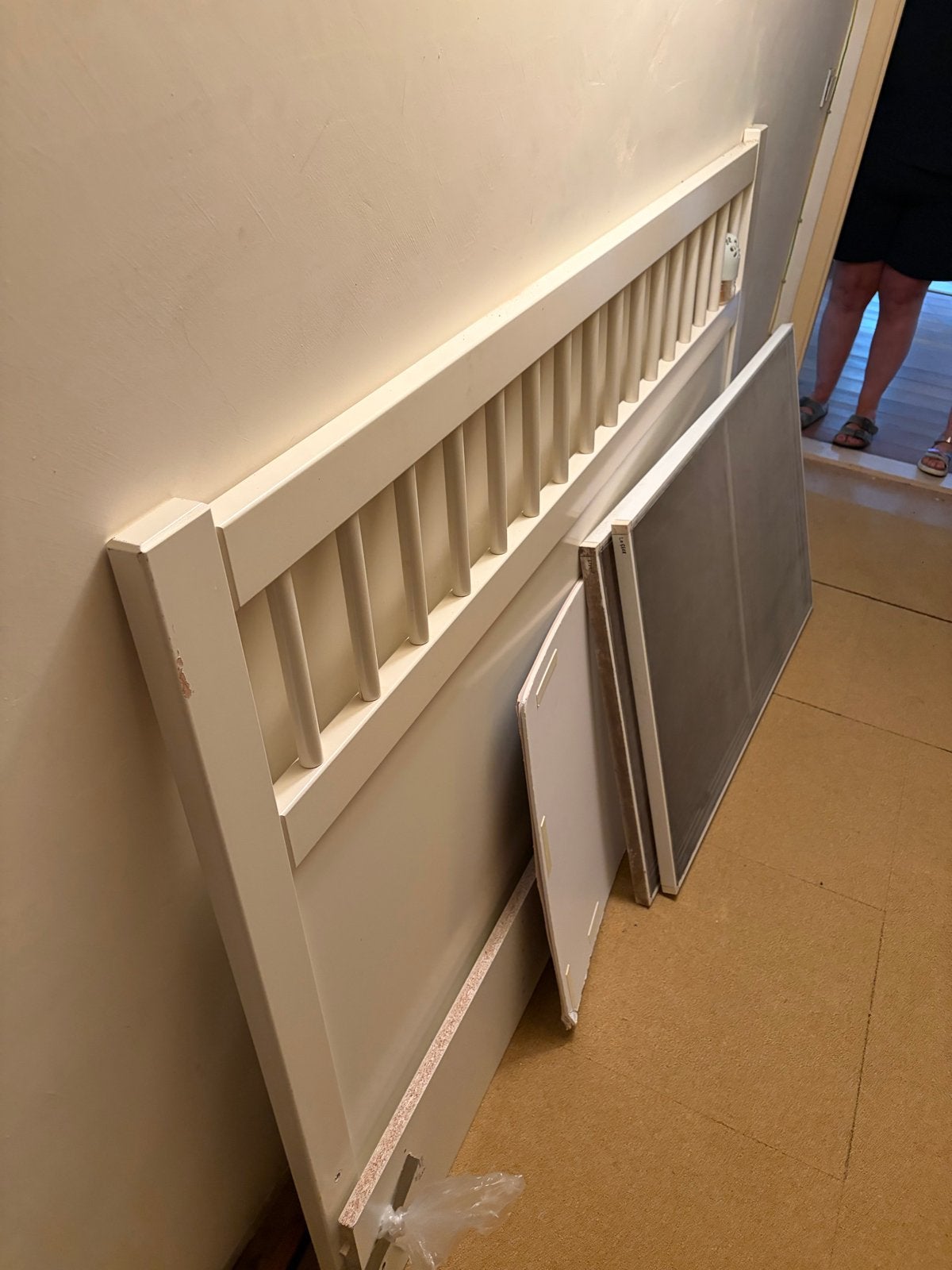 IKEA Hemnes bed 180x200 - prima staat, kleine beschadigingen, Ophalen, Gebruikt, Wit, Tweepersoons