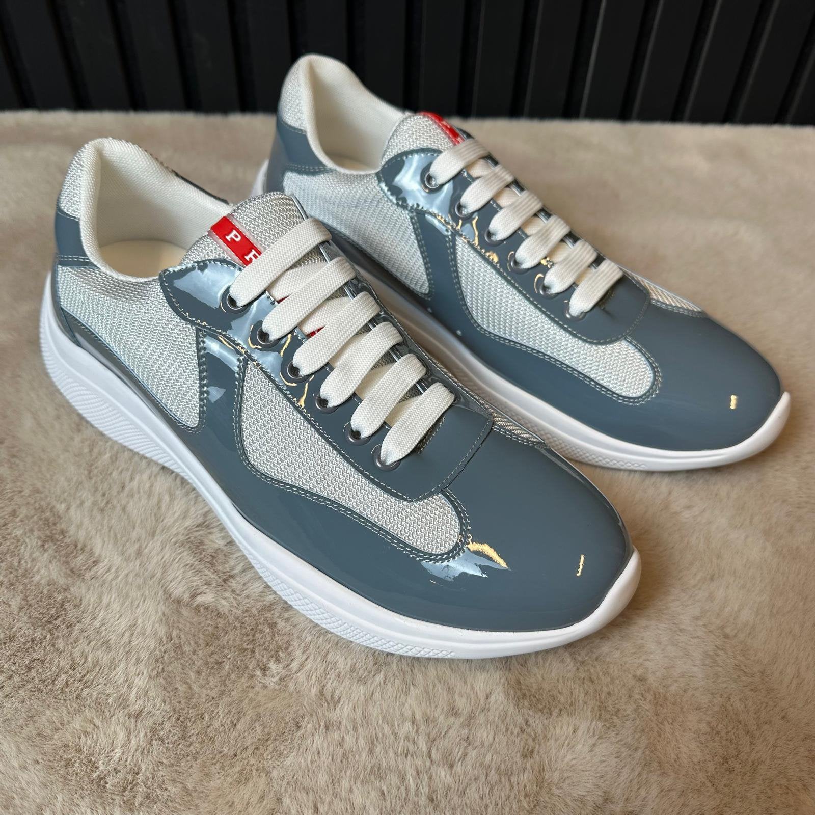 Prada American Cup Grijs Glans - Nieuw - Alle Maten, Ophalen of Verzenden, Overige kleuren, Sneakers of Gympen