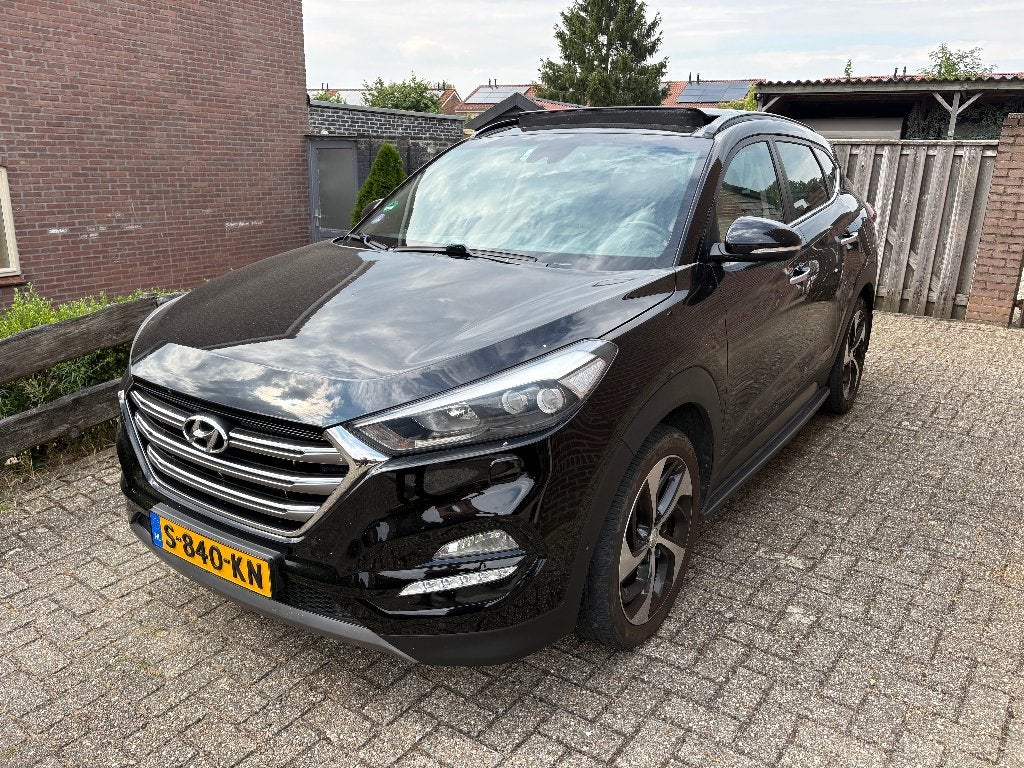 Hyundai Tucson 1.6 T-gdi DCT 4WD 2016 Zwart premium, 4 cilinders, Zwart, Leder, Vierwielaandrijving