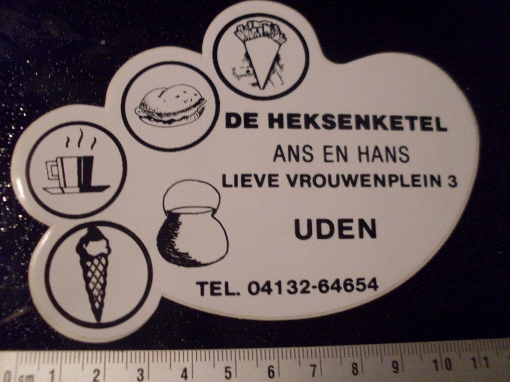 sticker snackbar de heksenketel uden Ans en Hans logo, Verzenden, Zo goed als nieuw, Bedrijf of Vereniging