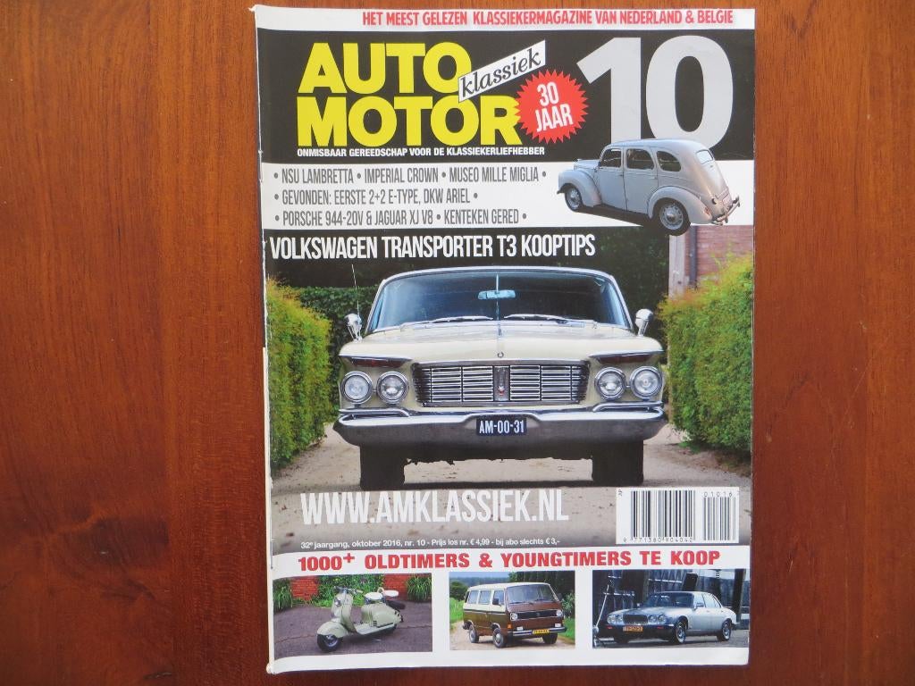 Auto Motor Klassiek 10 2016 944, Lambretta, XJ V8, VW T3, Ophalen of Verzenden, Nieuw, Volkswagen