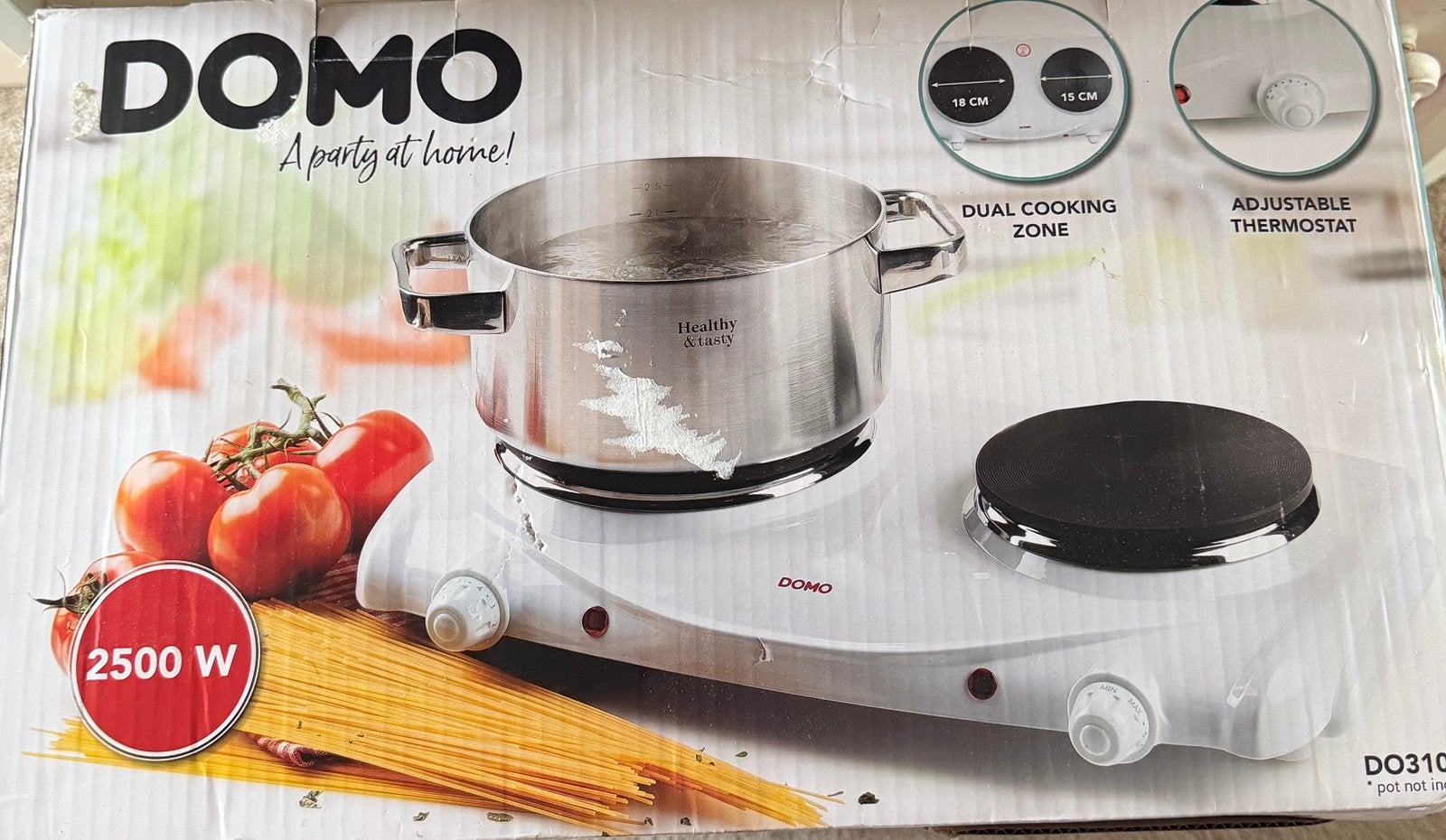 Domo DO310KP kookplaat, Witgoed en Apparatuur, Kookplaten, Vrijstaand, Elektrisch, 3 kookzones of minder, Ophalen