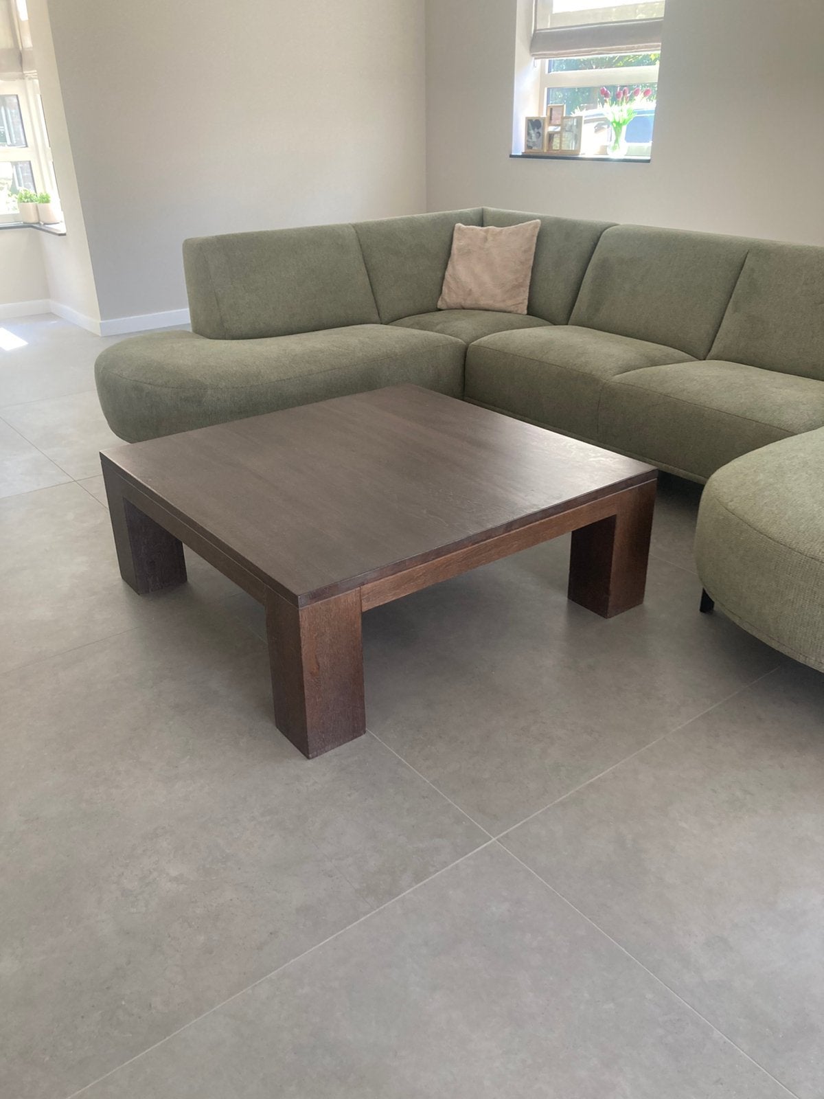 Salontafel massief eiken 110x110, Ophalen, Gebruikt