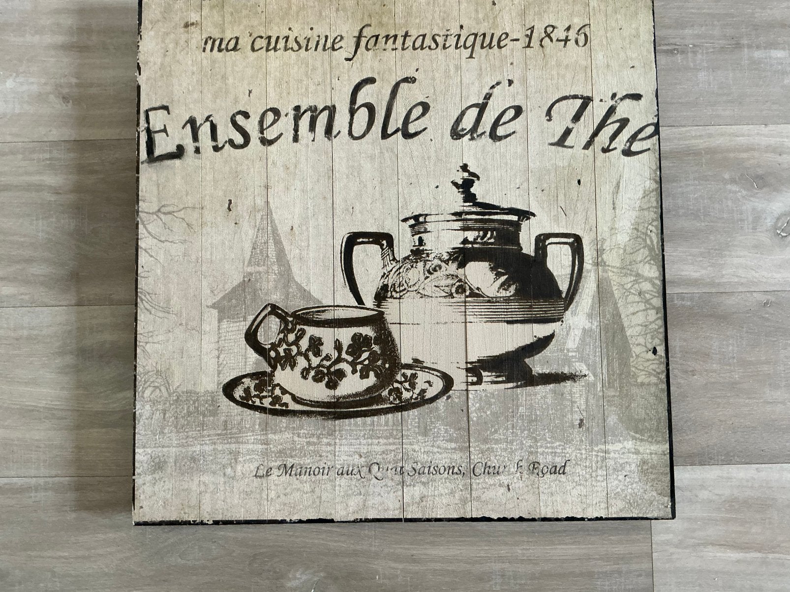 Brocante schilderij , wandpaneel hout, Ophalen of Verzenden, Zo goed als nieuw