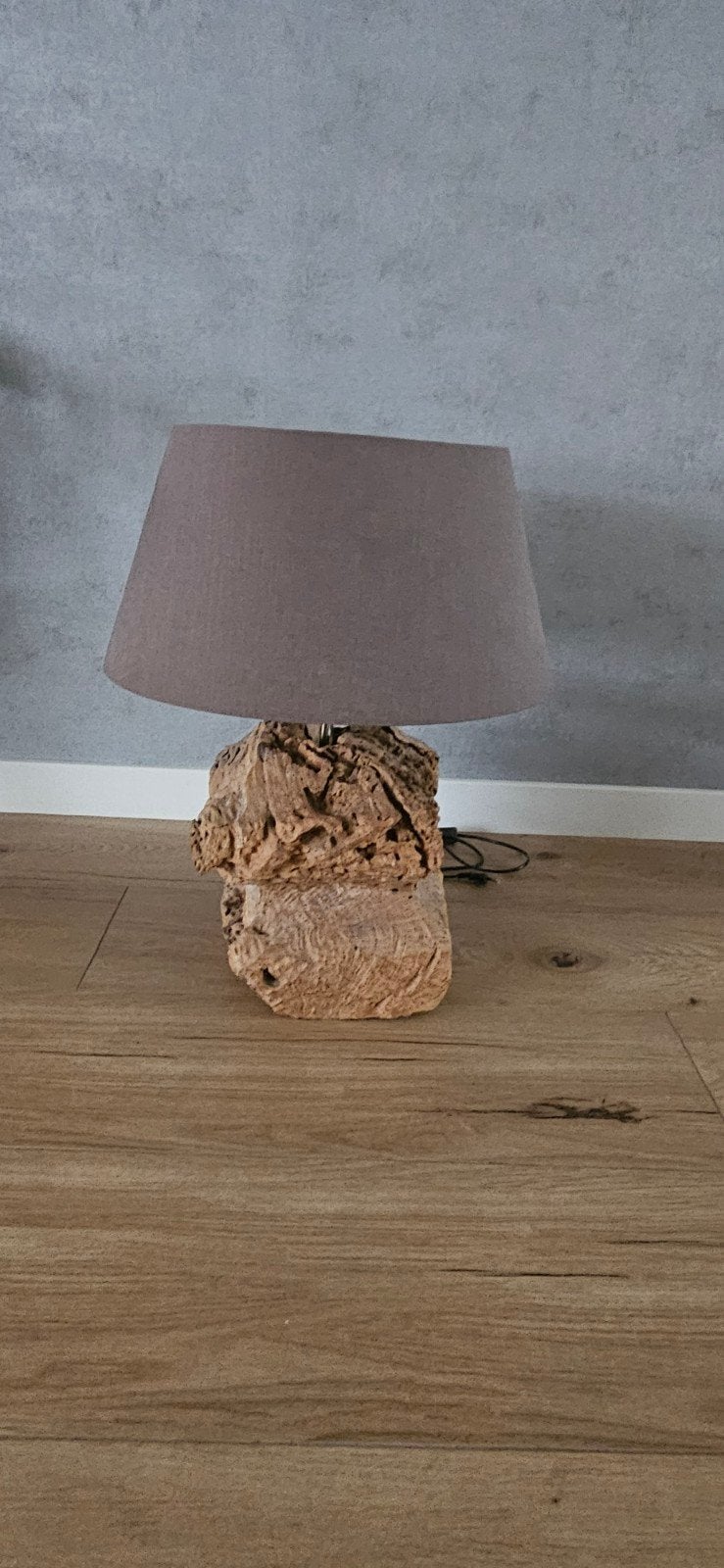 Unieke houten tafellamp - Natuurlijke uitstraling, Ophalen, Gebruikt, Hout