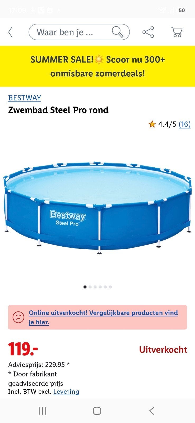 Zwembad rond nieuw in doos, Ophalen, Minder dan 80 cm, Rond, Opzetzwembad