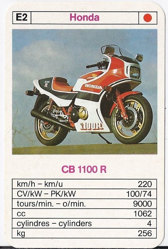 Kw30 motorkaartje e2 honda cb 1100 r, Ophalen of Verzenden, Zo goed als nieuw, Motoren