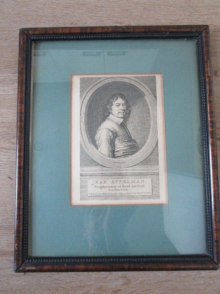 Gravure van Jean Appelman, Burgemeester / raad van Amsterdam, 26 cm, Verzenden, Portret, Gravure