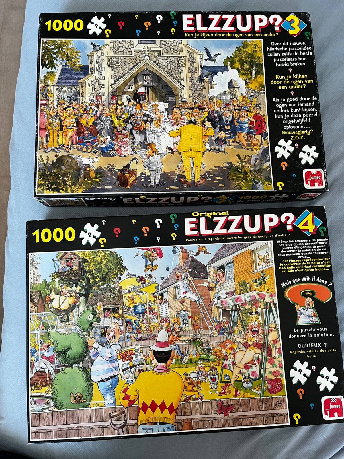 Twee elzzup puzzels van 1000 stukjes, Hobby en Vrije tijd, Denksport en Puzzels, Ophalen, 500 t/m 1500 stukjes, Zo goed als nieuw