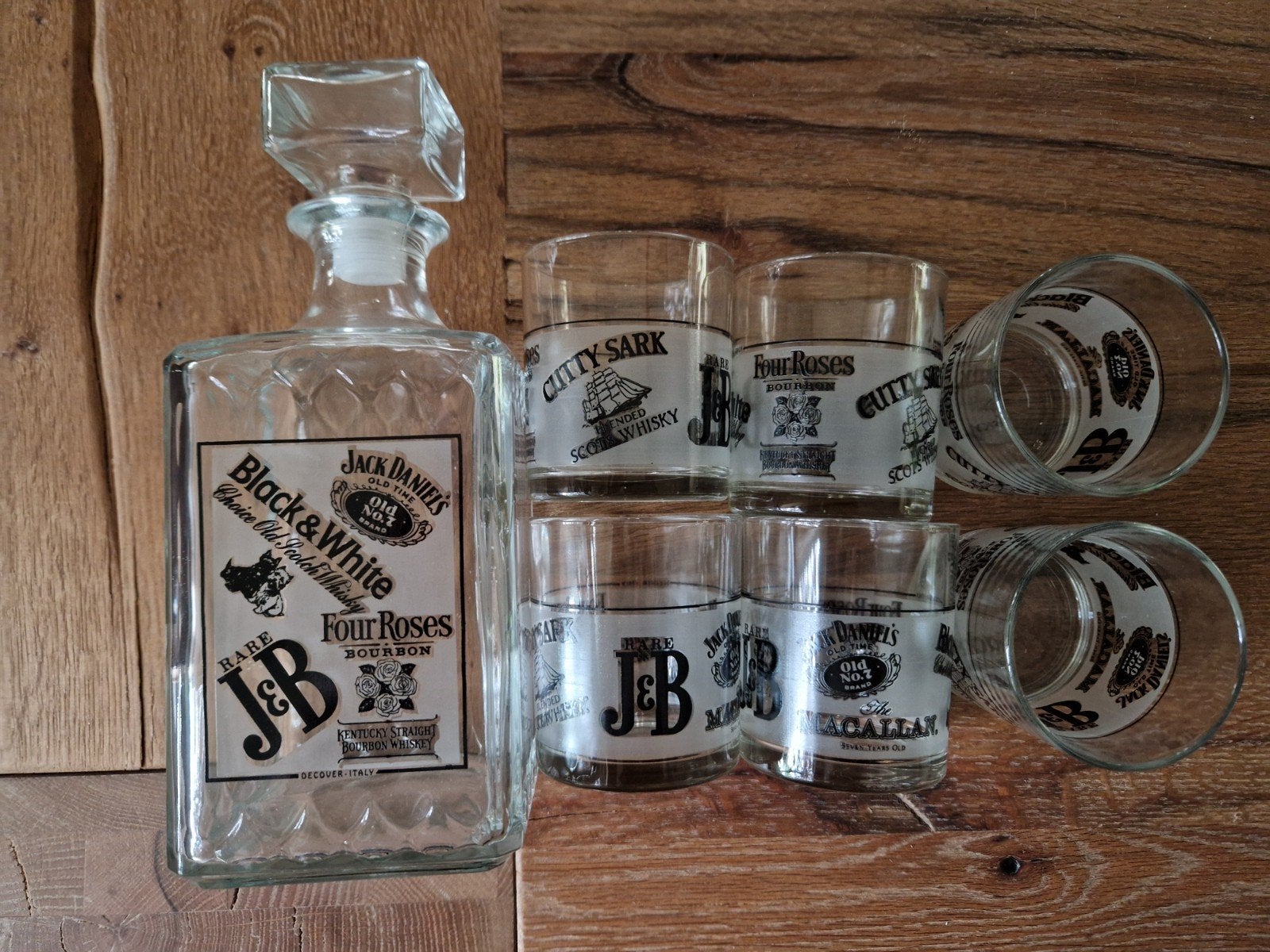Vintage whisky karaf set, Ophalen of Verzenden, Glas
