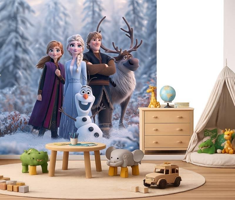 Fotobehang / Behang - Disney - Frozen Magie van de Winter, Fotobehangkoning.nl, Overige patronen, Meerkleurig, Hoogeveen