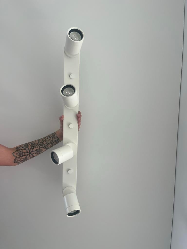 Ikea Spotlamp - Plafondspot met 4 LED spots, Metaal of Aluminium, Ophalen of Verzenden, Zo goed als nieuw, Led