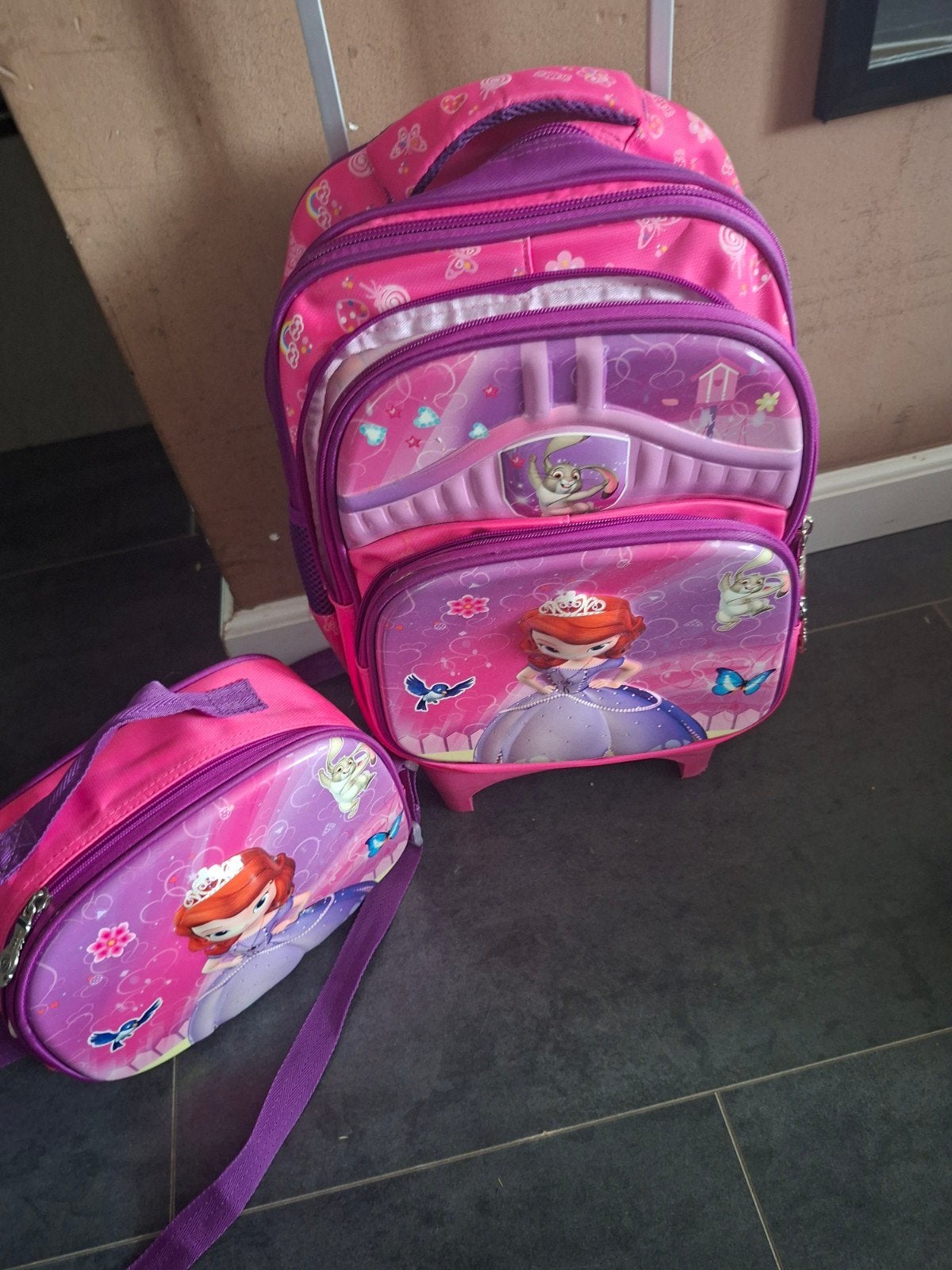 Disney Sofia het Prinsesje Trolley Rugzak met Tasje, 45 tot 60 cm, Gebruikt, Disney of Dora, 25 tot 40 cm