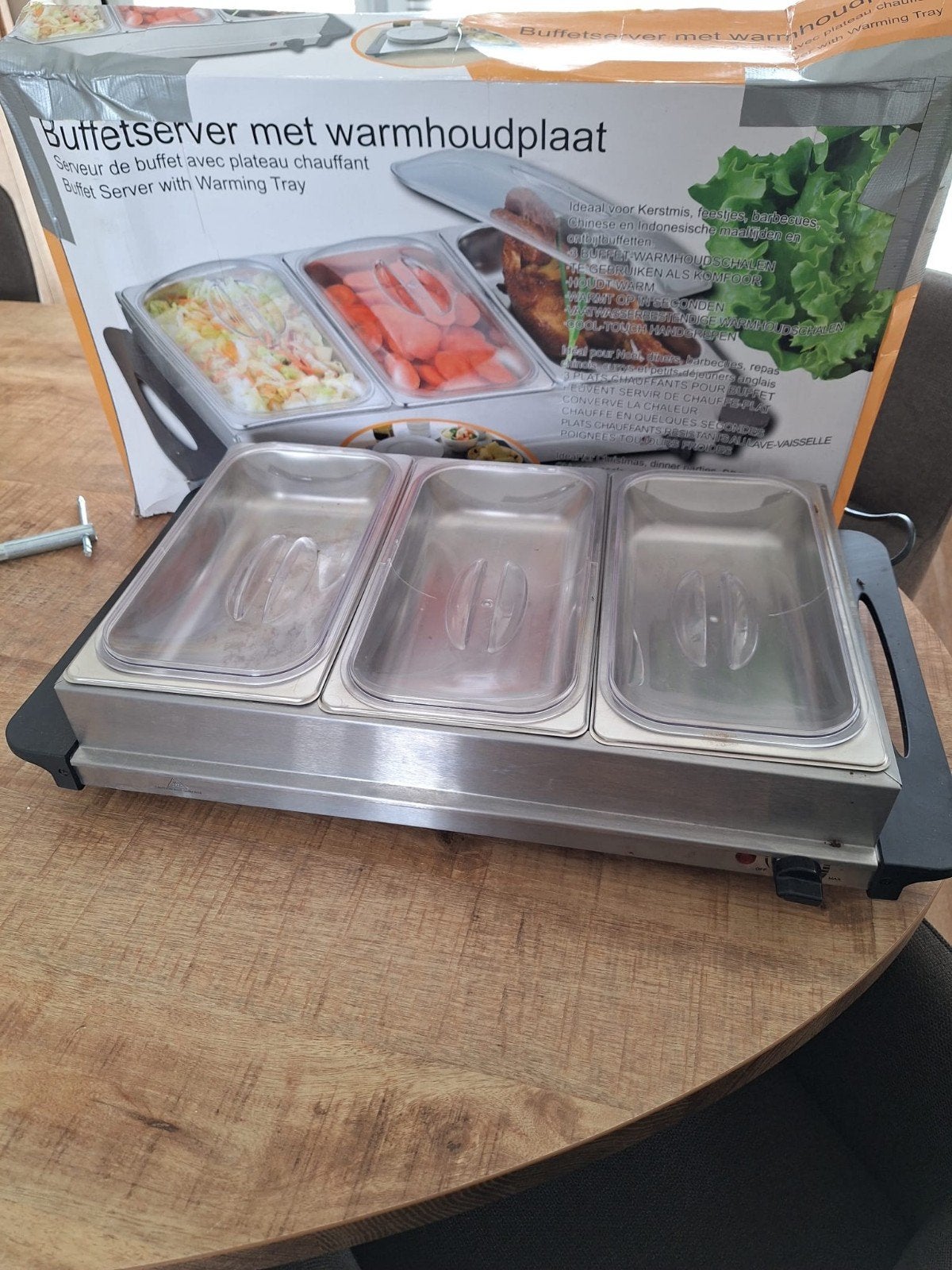 Buffetserver met warmhoudplaat - Ideaal voor feesten, Ophalen