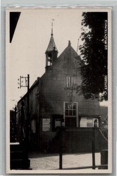Asperen FOTOKAART Gemeentehuis TOPKAART, Ophalen of Verzenden, 1920 tot 1940, Ongelopen, Zuid-Holland