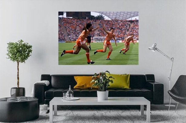 Nederlands XI Org kleuren acrylfoto Ruud Gullit finale EK'88, Verzamelen, Ophalen of Verzenden, Nieuw, Ajax, Poster, Plaatje of Sticker