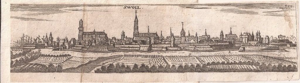 Zwolle Swoll Aanzicht op de stad. panorama anoniem ca. 1670
