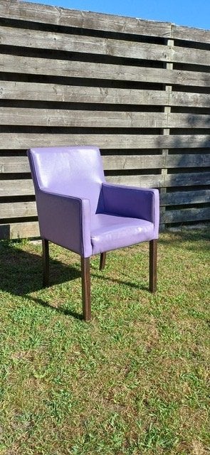 Eettafelstoelen 8 stuks paars, Huis en Inrichting, Ophalen, Gebruikt, Overige kleuren, Leer