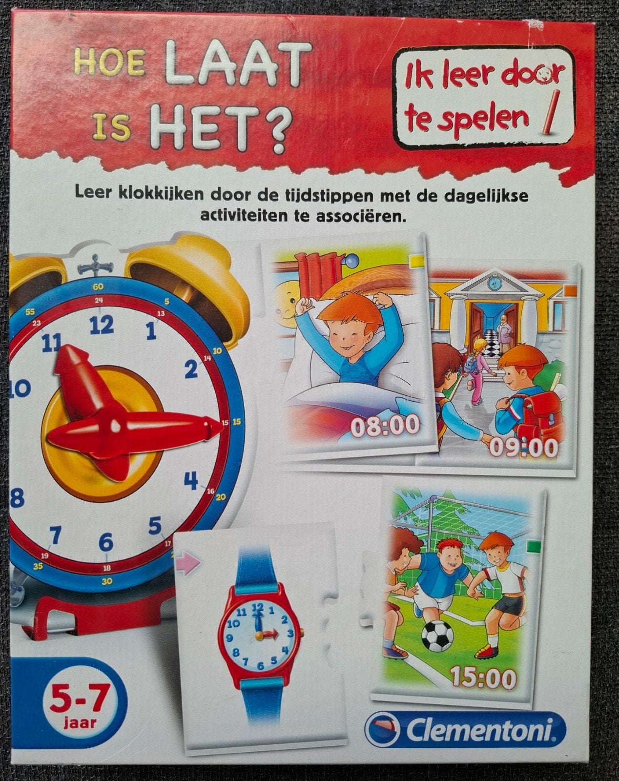 Clementoni Hoe Laat Is Het? Leer Klokkijken Spel, Ophalen of Verzenden, Zo goed als nieuw, Puzzelen