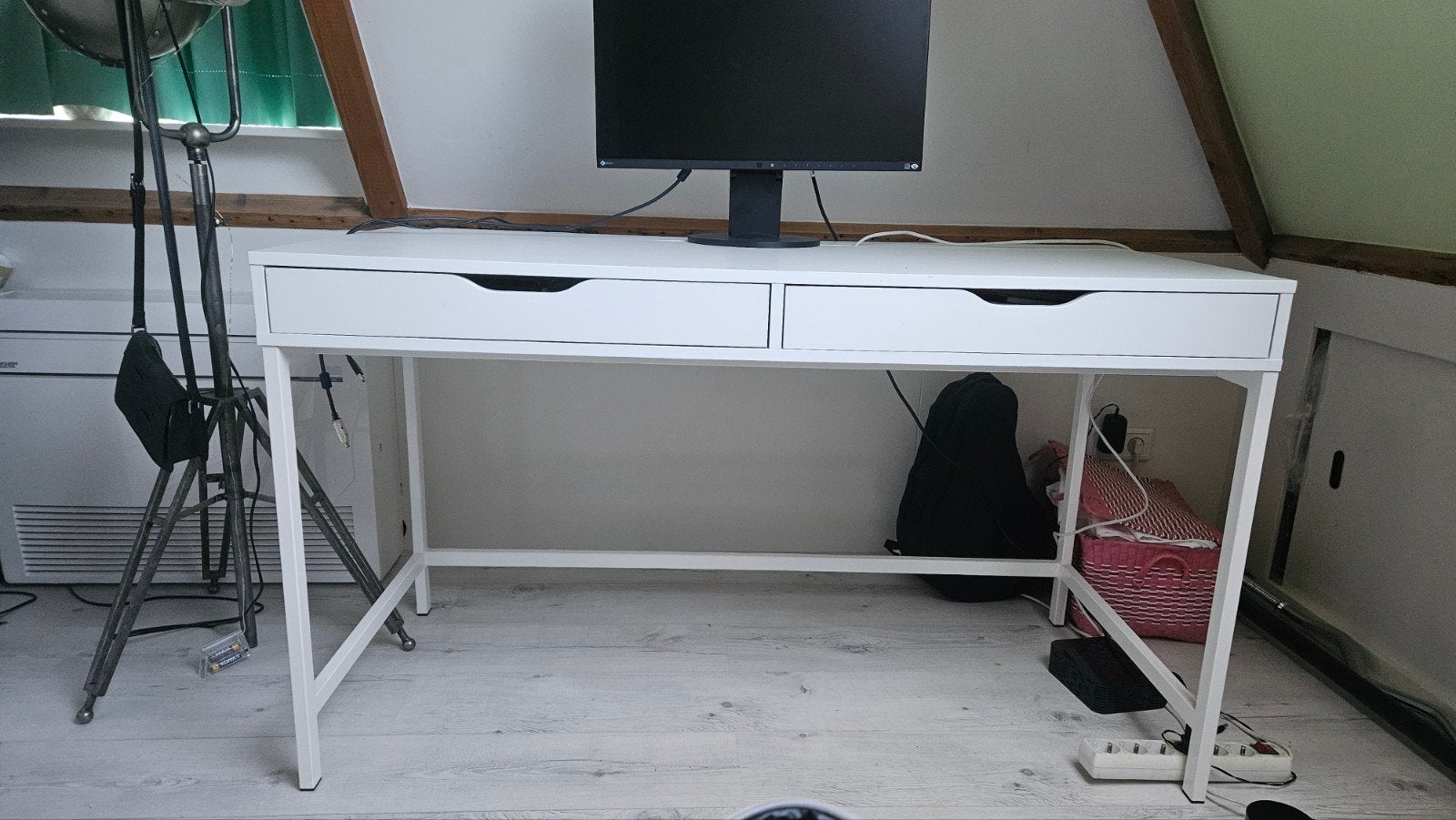 IKEA Alex Bureau Wit - 132x60 cm met Lades en Kabelgoot, Huis en Inrichting, Ophalen, 132 cm, Zo goed als nieuw, IKEA