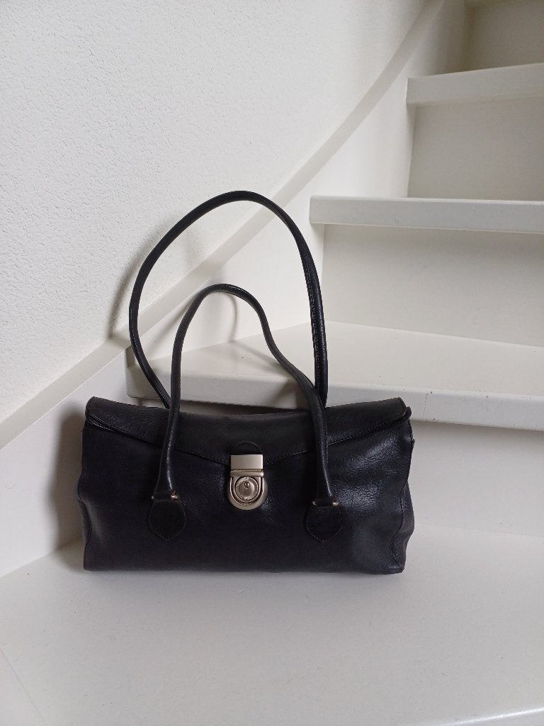 BELLY BELT TAS ZWART LEER I.Z.G.ST ( ZIE FOTO'S), Ophalen of Verzenden, Zwart, Leer