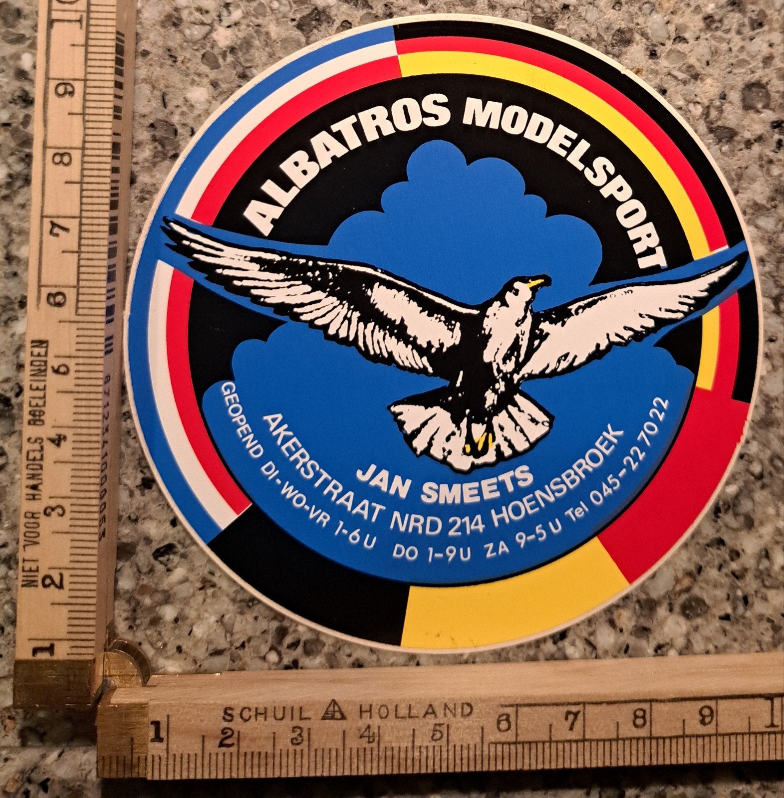 Vintage sticker Albatros modelsport modelspoor treinen, Verzamelen, Ophalen of Verzenden, Zo goed als nieuw, Bedrijf of Vereniging