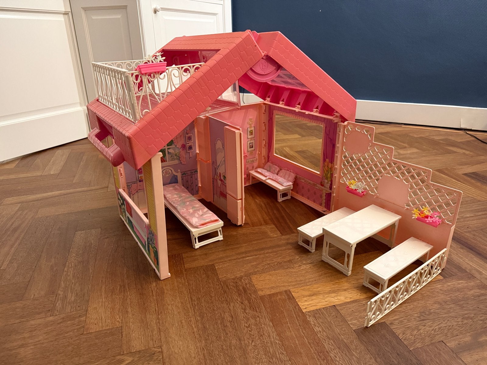Barbie Fold 'n Fun Huis - Vintage Inklapbaar Poppenhuis, Ophalen of Verzenden, Gebruikt, Poppenhuis