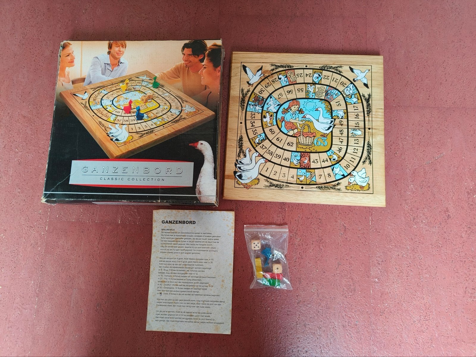 Oud Hollands Ganzenbord spel., Ophalen of Verzenden, Gebruikt