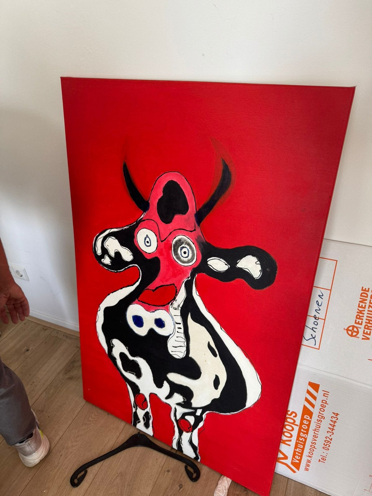 Schilderij koe, Ophalen