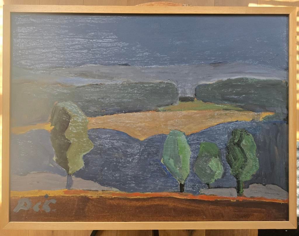 Groot schilderij P.C. Kuiper - Heuvelland Weimar III (1987), Ophalen of Verzenden