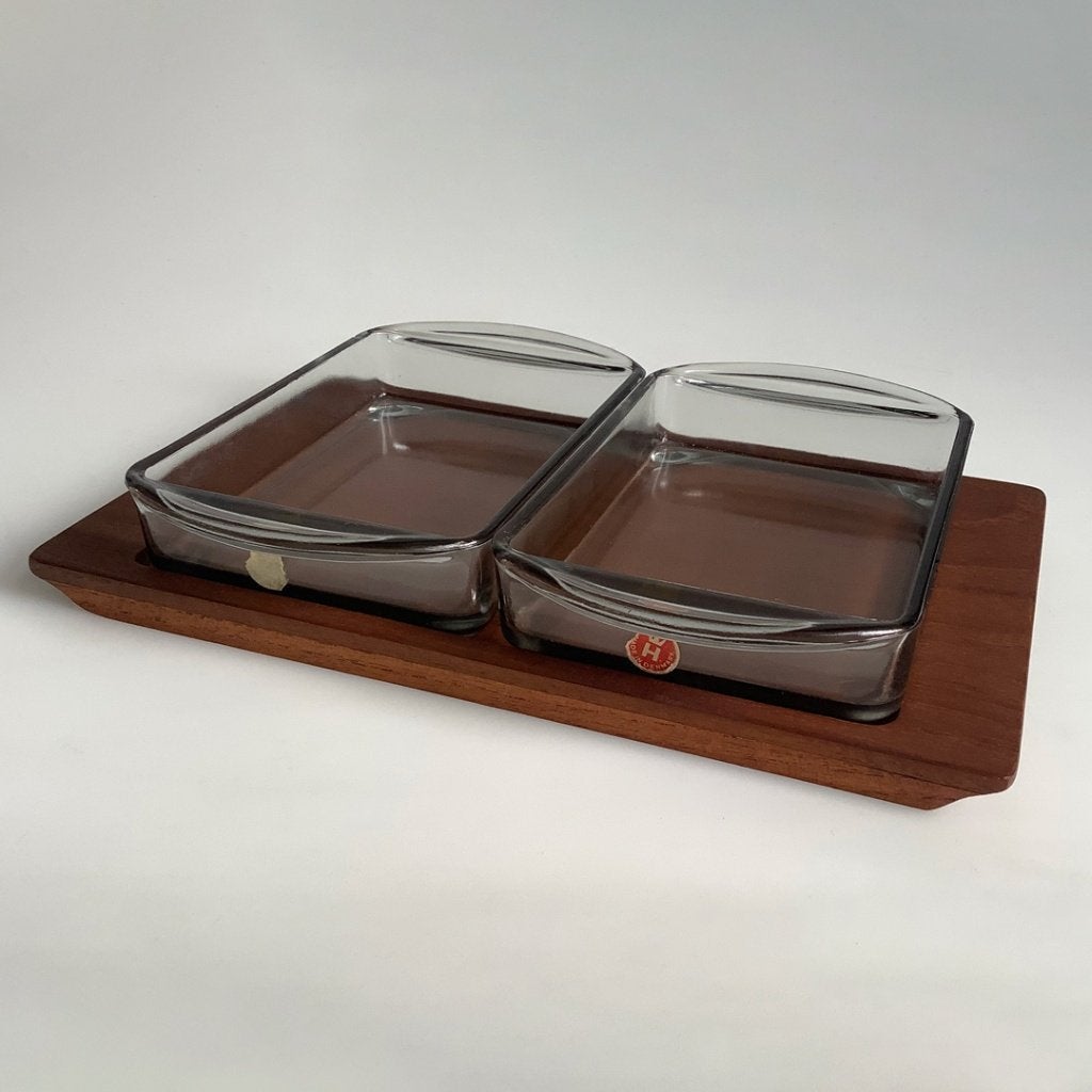 Vintage Digsmed Denmark design serveerset dienblad teak 60's, Verzenden, Huis en Inrichting