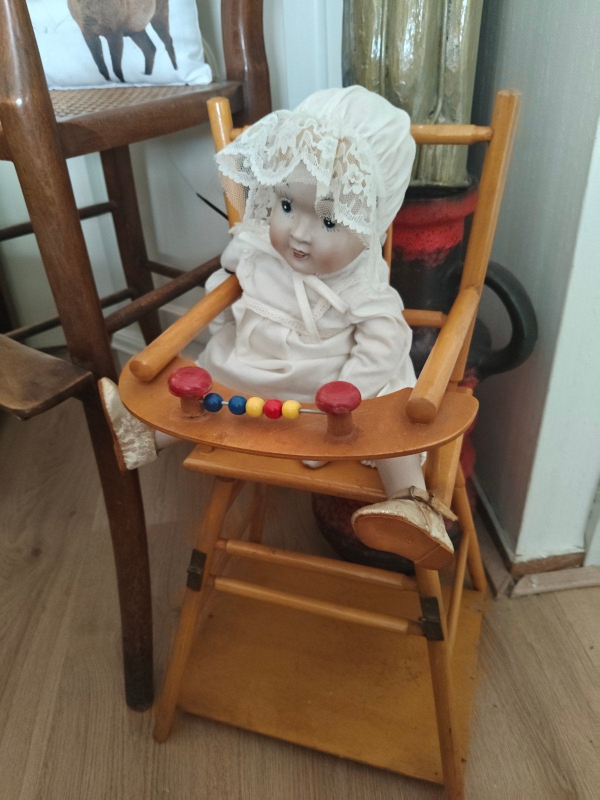 Vintage poppenstoeltje, in hoogte verstelbaar, Ophalen of Verzenden, Gebruikt, Accessoires