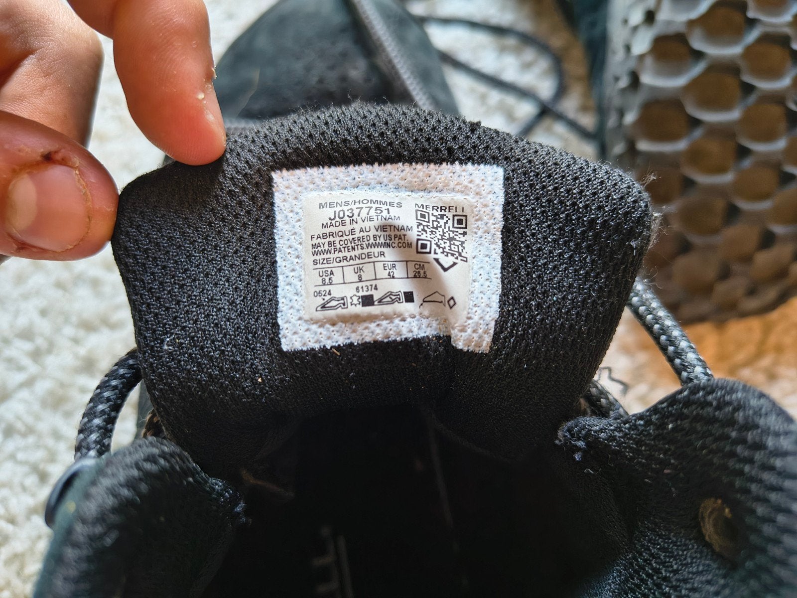 Merrell Wandelschoenen - Zwart - Maat 42, Zwart, Ophalen of Verzenden, Merrell, Gedragen