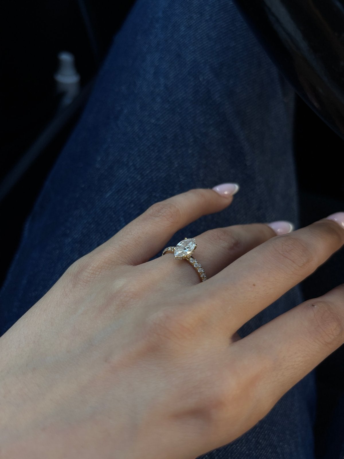 Lab Grown Diamanten Ring 1.1ct VVS VS Marquise Maat 16, Ophalen of Verzenden, Met edelsteen, Dame, Goud