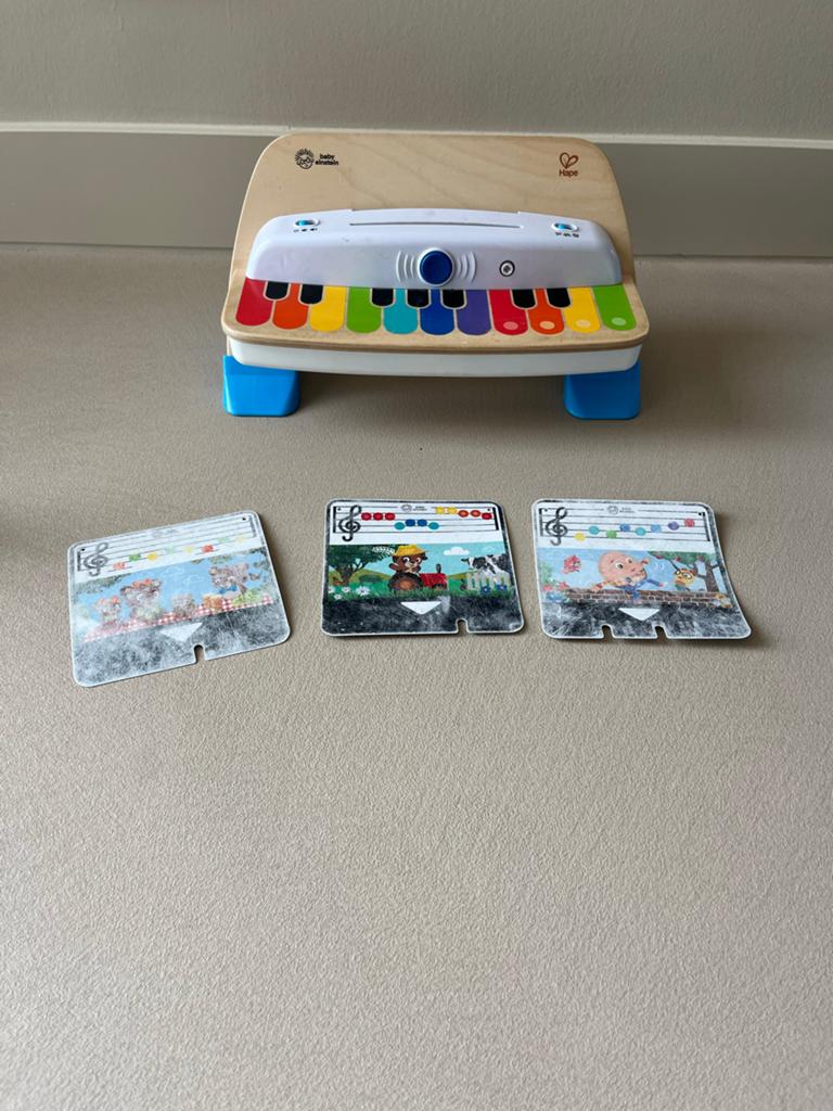 Baby Einstein Hape Magic Touch Piano met muziekkaarten, Ophalen of Verzenden, Gebruikt, Overige typen, Met geluid