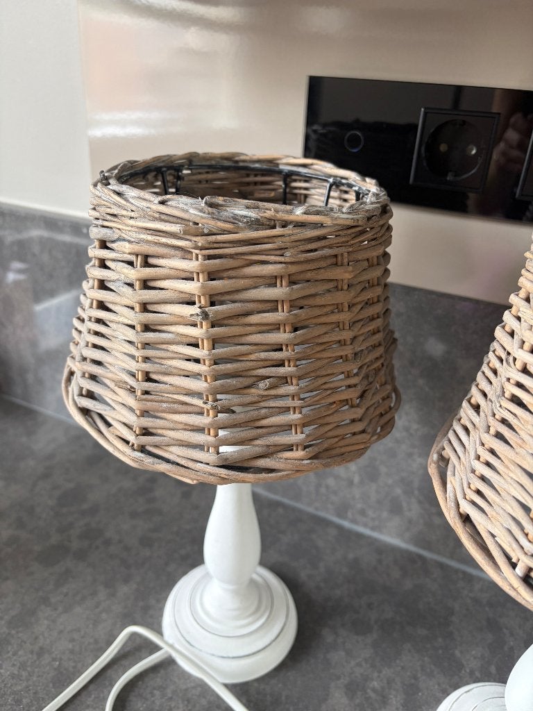2x rotan lamp, Led-lamp, Gebruikt, E27 (groot), Overige merken