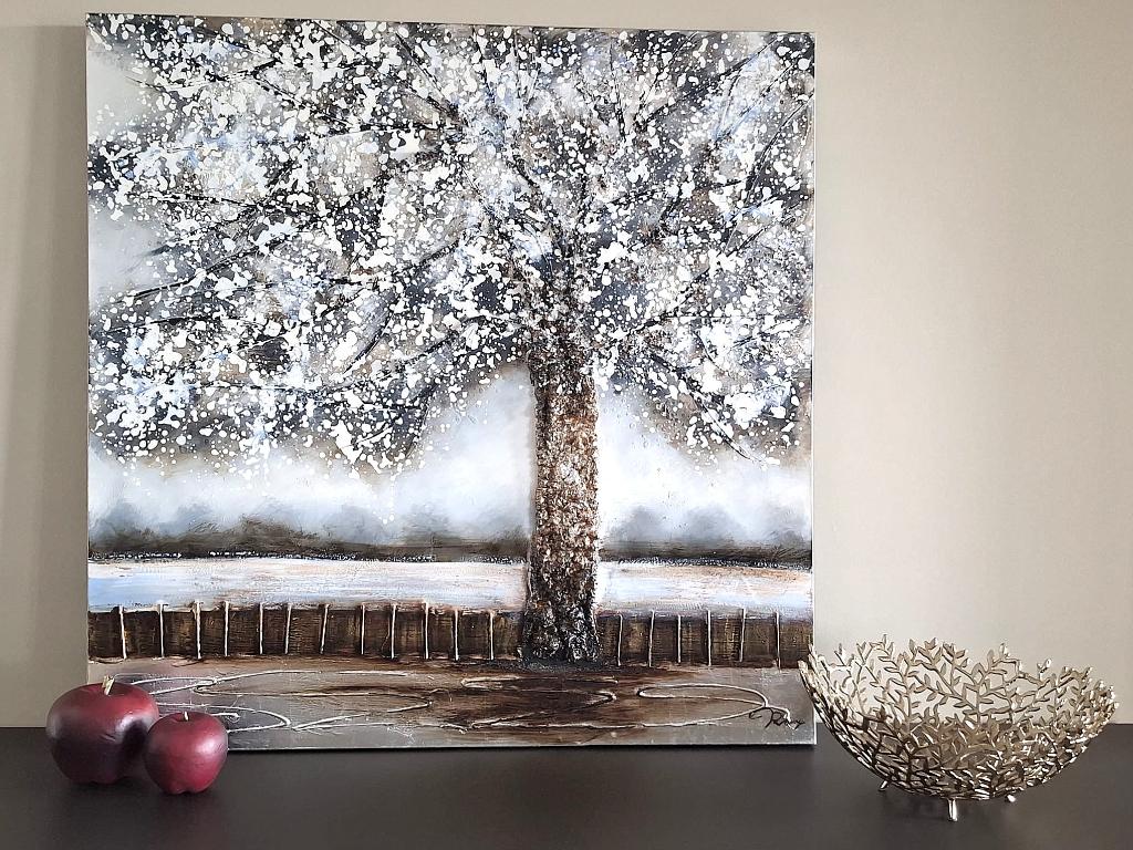 Modern groot kunstschilderij   ,,De boom,,, Antiek en Kunst, Ophalen