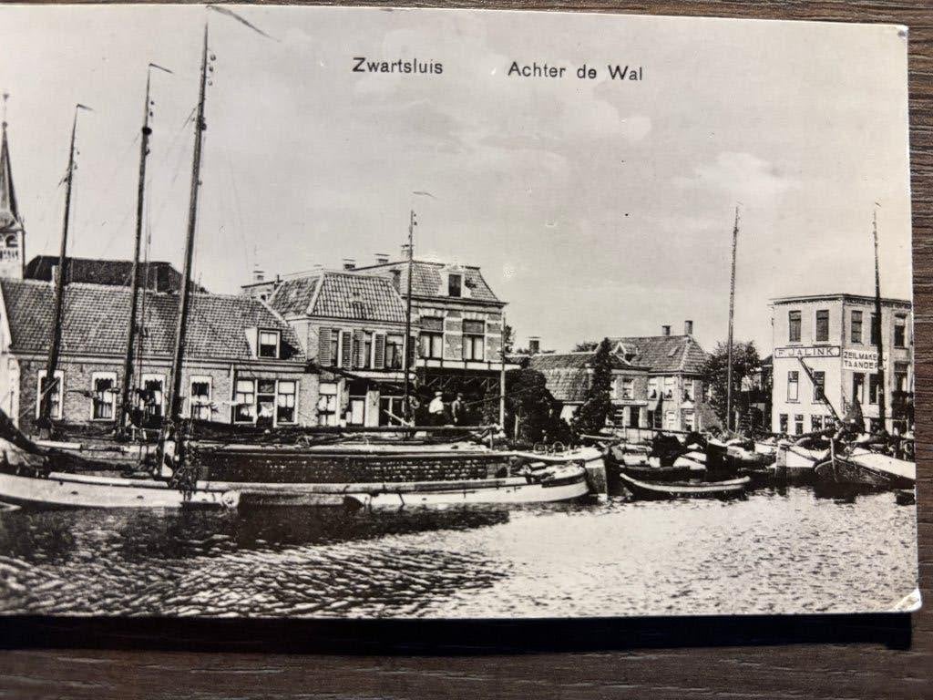 Ansichtkaart zwartsluis - Achter de Wal, Verzamelen, Ophalen of Verzenden, 1920 tot 1940, Ongelopen, Overijssel