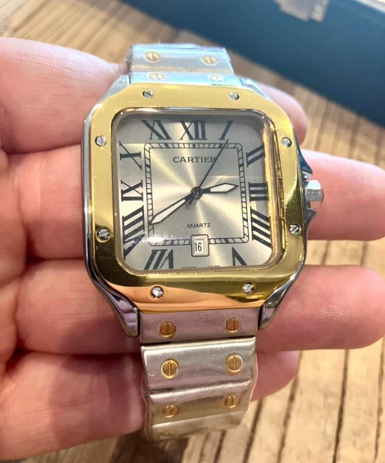 Cartier Santos Heren Horloge, Overige merken, Staal, Staal, Polshorloge