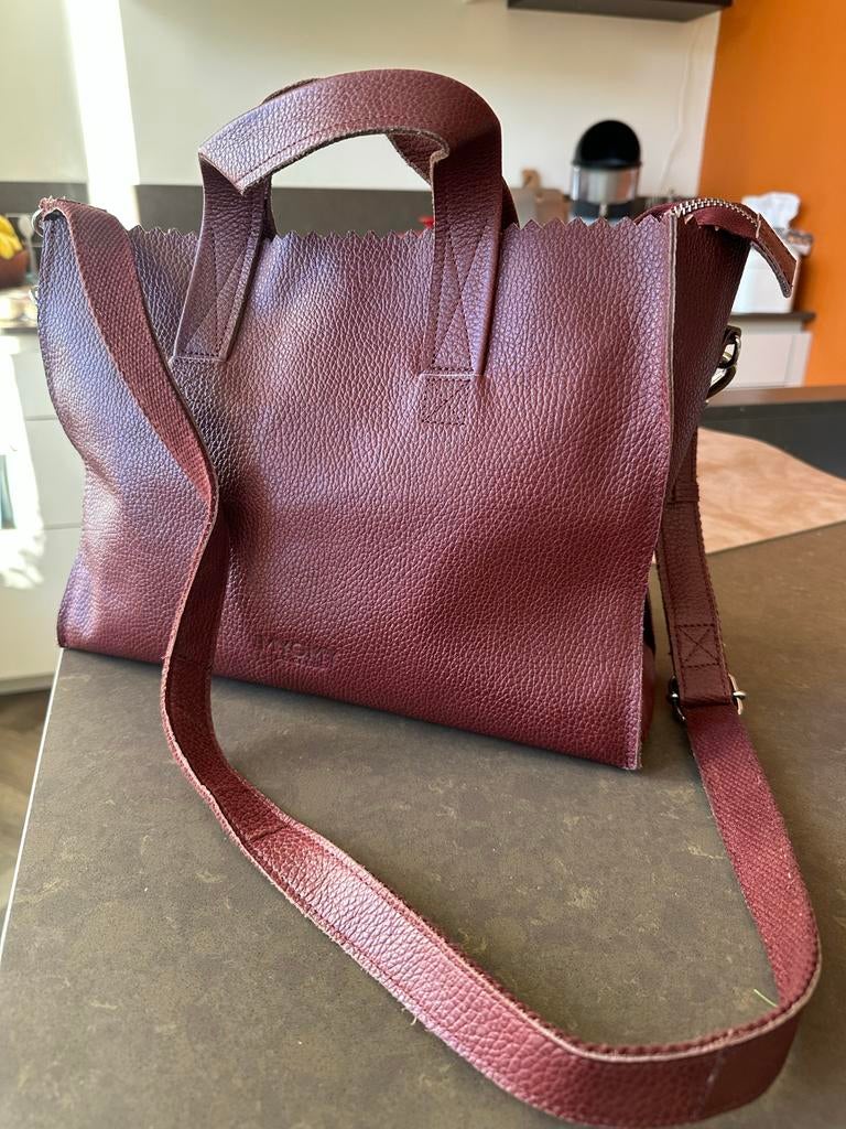MYOMY My Paper Bag Handtas - Bordeaurood Leer, Ophalen of Verzenden, Zo goed als nieuw, Rood, Handtas