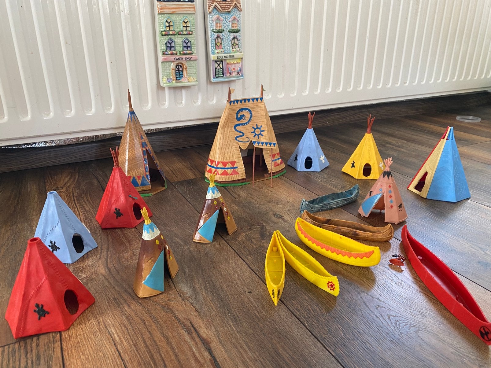 Timpo Toys jaren 70 wigwams en kanos, Ophalen of Verzenden, Zo goed als nieuw, Kunststof