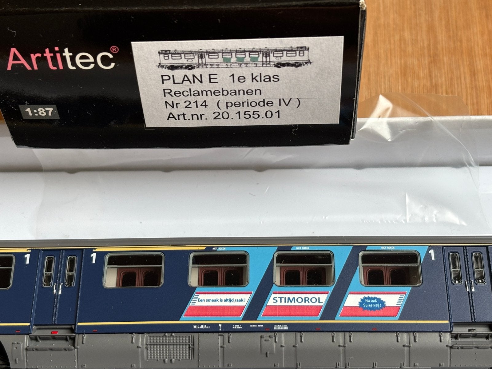 Artitec plan E 1e klasse 20.155.01 met reclame, Hobby en Vrije tijd, Overige merken, Gelijkstroom, Analoog, Wagon