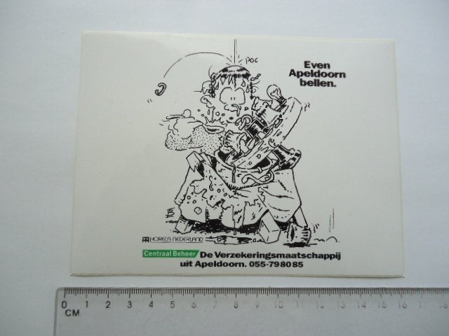 sticker oud Strip Horeca NL Centraal beheer cafe hotel -3, Verzenden, Zo goed als nieuw, Bedrijf of Vereniging