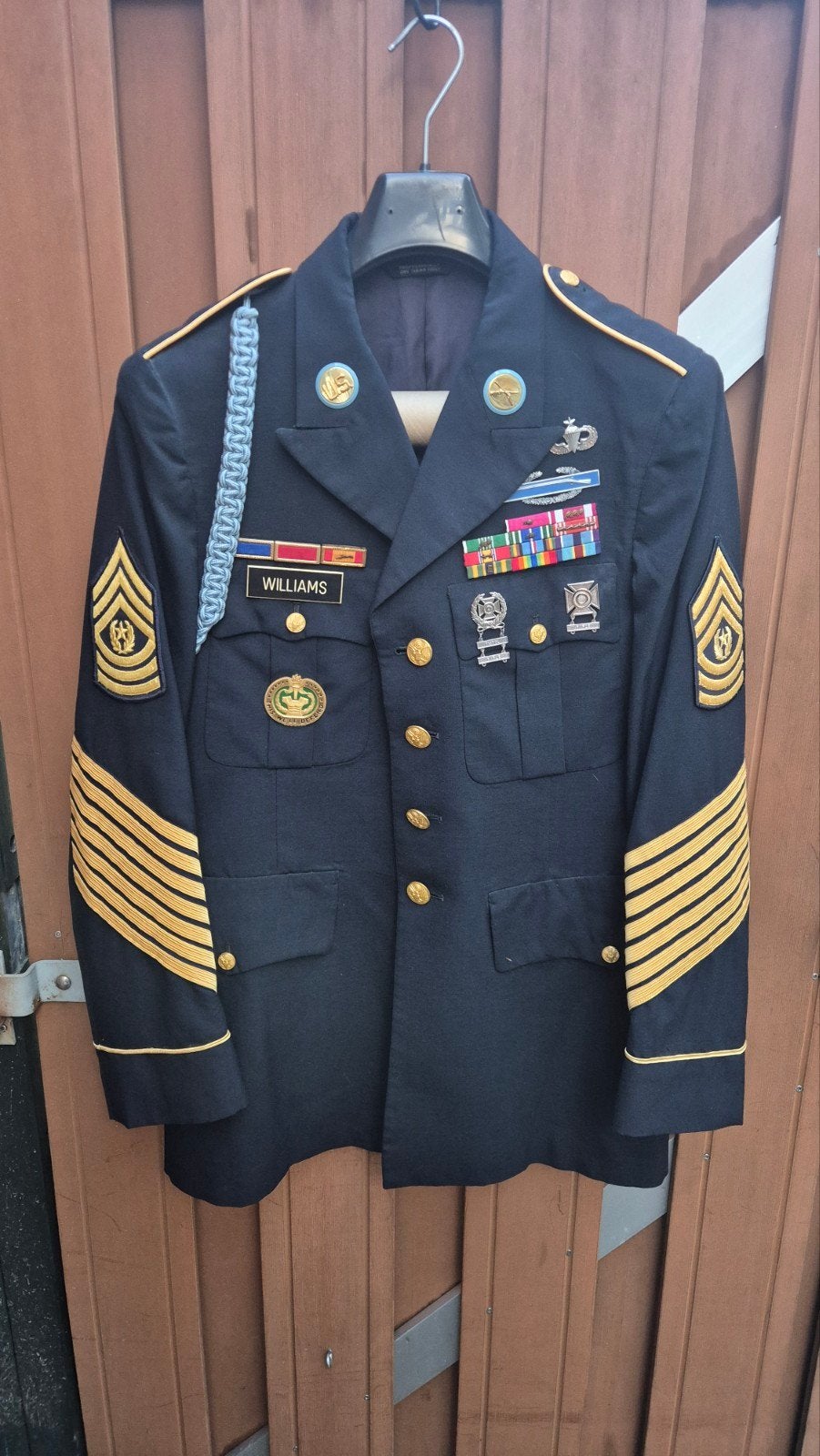 indrukwekkende US service uniform, Ophalen of Verzenden, Landmacht, Amerika, Embleem of Badge